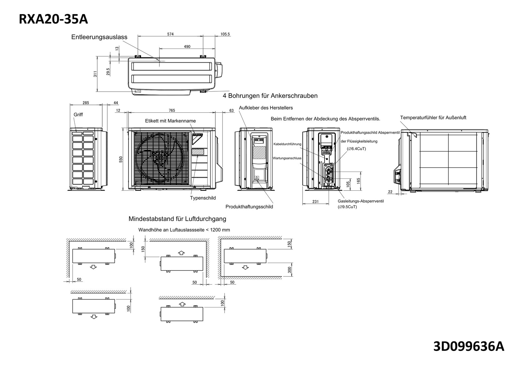 Klimatechnik Mono Multisplit Ger Te Daikin Aussenger T Rxa A