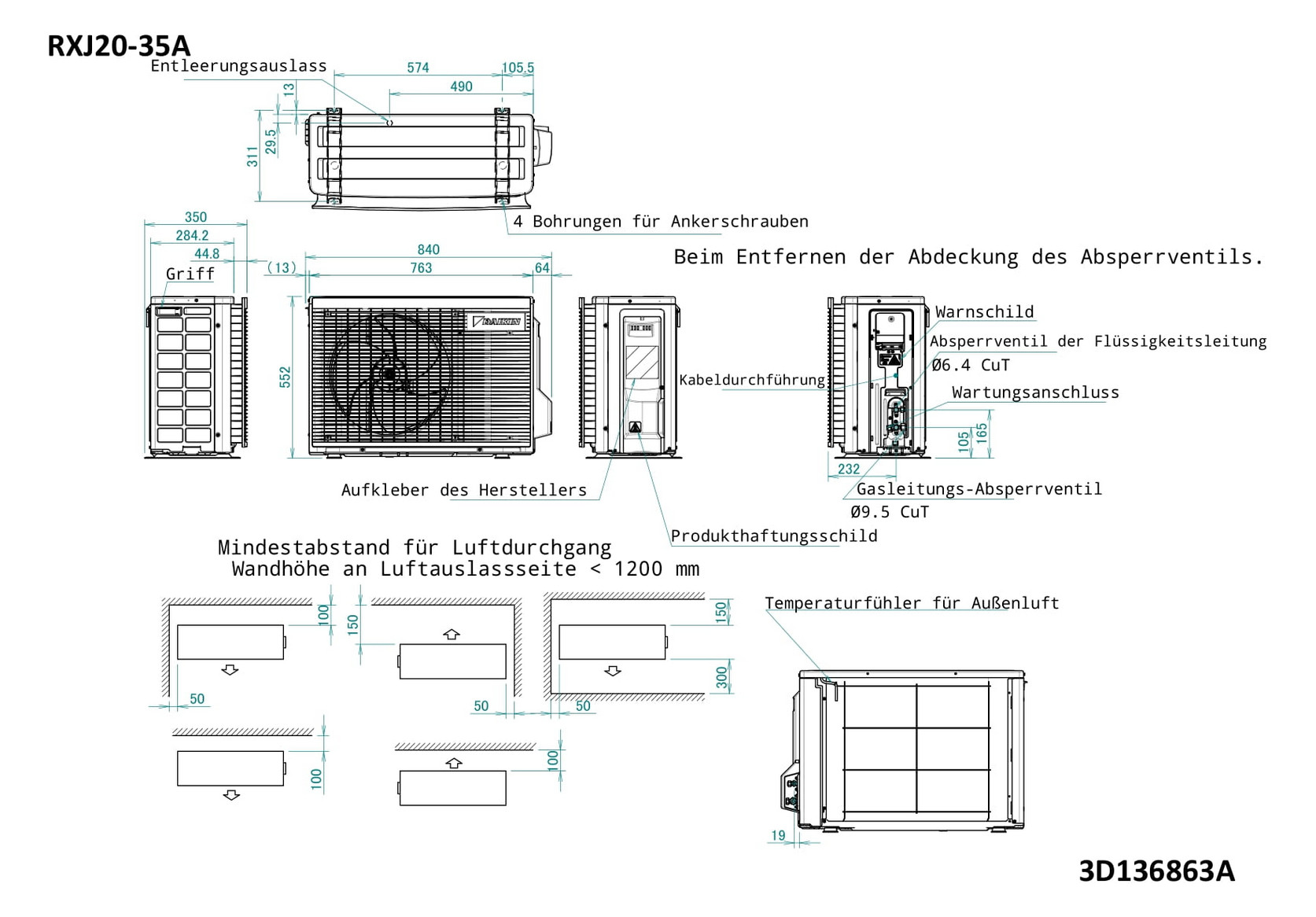 Klimatechnik Mono Multisplit Geräte DAIKIN Aussengerät RXJ20A