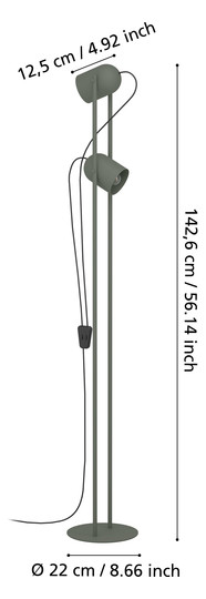 EGLO Stehleuchte/2 E14 Lodengrün   44137 