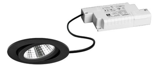LED-Einbaustrahler 6W 3000K 630lm Konv sw mt 1LED Alu IP20 RF:hochglänzend