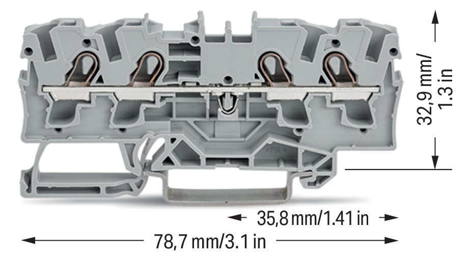 Reihenklemme 0,5-6qmm Serie 2004 1Etage 4kl gr 32A Hutschiene TH35