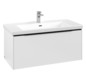 V&B Waschtisch-Unterschrank Subway 3.0 97,3x42,9x47,8cm, mit LED/Griff Volcano black, pure white
