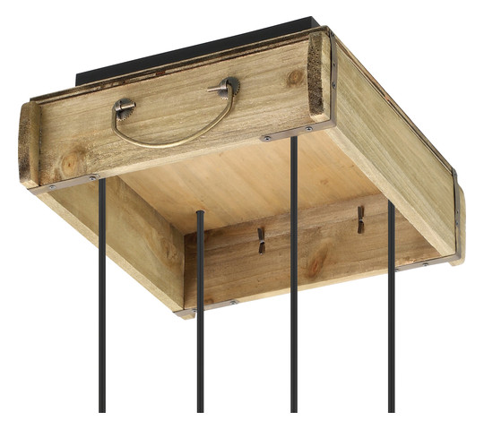EGLO Hängeleuchte/4 Schwarz/Holz   43591 