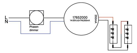 LED-Steuerung 4,9-7W 350mA 12V IP20 dim Dimmung Phasenabschnitt Kstgeh dyn
