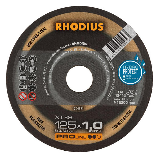RHODIUS-Trennscheibe XT38 - 125x1,0mm, gerade