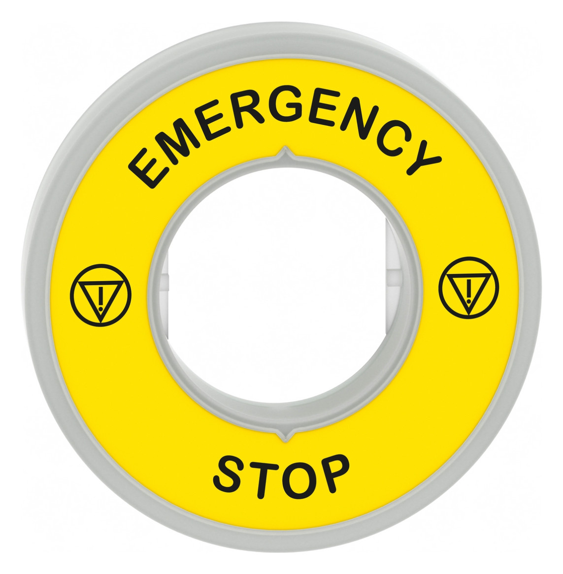 Bezeichnungsschild ge rnd NOT-AUS Ø60mm englisch Bez.Schild