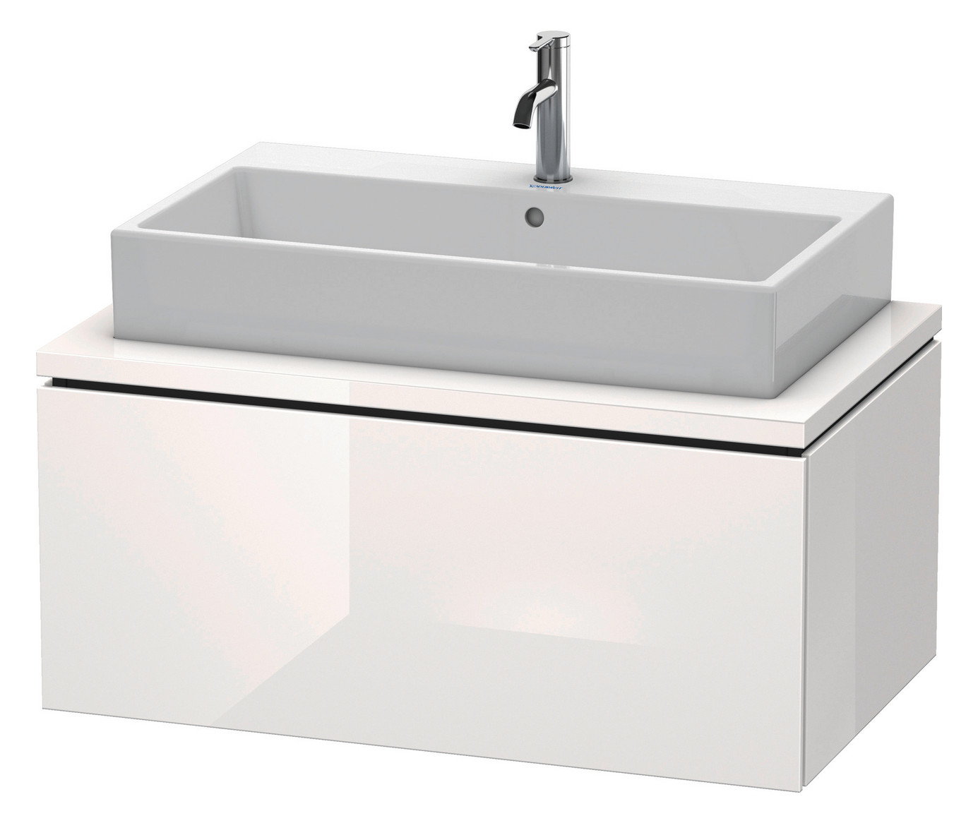 Duravit Waschtisch-Unterschrank L-Cube 92 x 54,7 cm, eiche schwarz, für Konsole, 1 Auszug