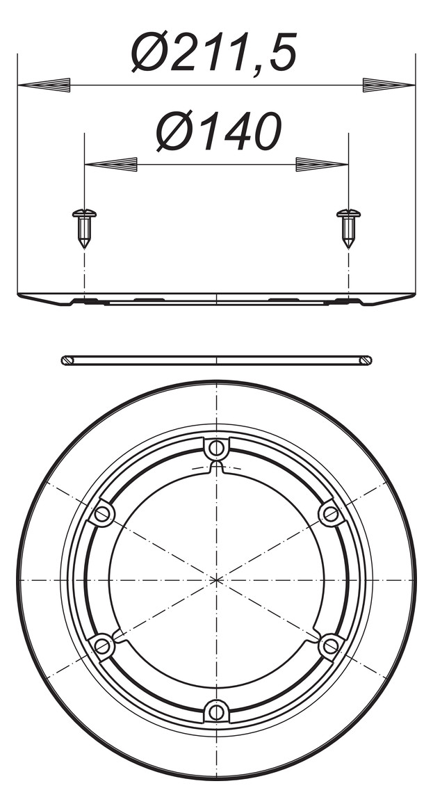 Dallmer Flanschring Serie 10 S 10 Edelstahl, mit Edelstahl-Schrauben und Dichtung
