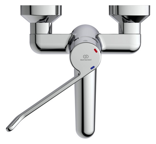 Ideal-Standard Wand-Waschtischsicherheits-Einhebelmischer CeraPlus Ausladung 150 mm, AP, absperrbare S-Anschlüsse, verchromt