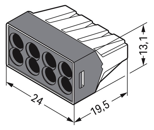 Steckklemme 8f 400V 24A 1-2,5qmm f.Massivleit