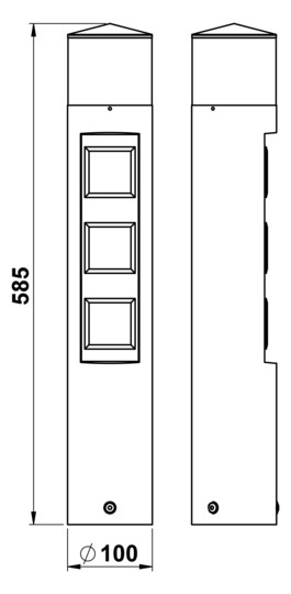 Albert Pollerleuchte m. Steckdose 662202 