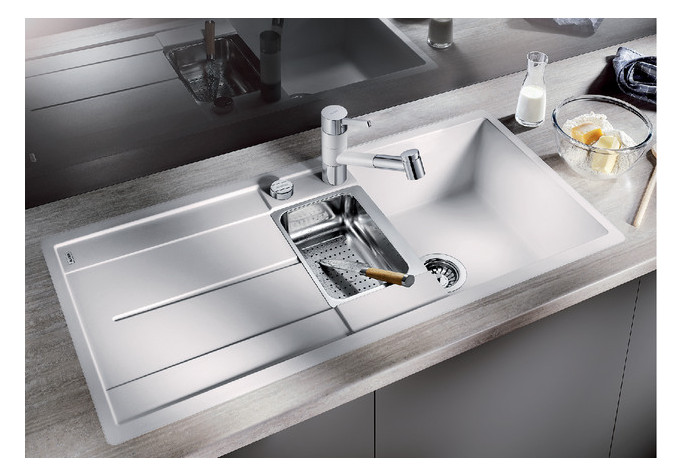 Blanco Spüle METRA 6 S-F SILGRANIT 99 x 49 cm, cafe, reversibel, mit Ablauffernbedienung