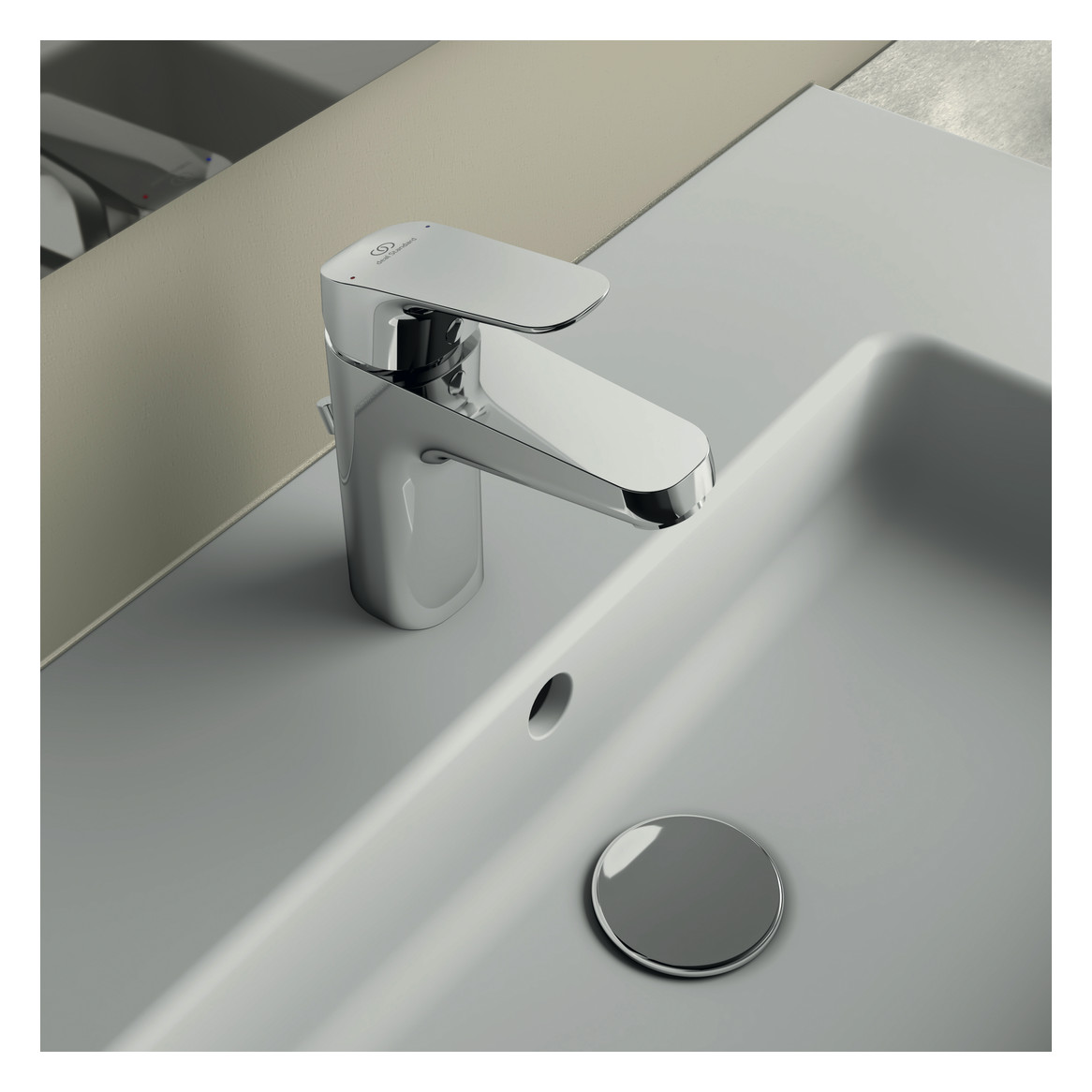 Ideal-Standard Waschtisch-Einhebelmischer CeraFlex Grande mit Ablaufgarnitur, Ausladung 110mm, chrom