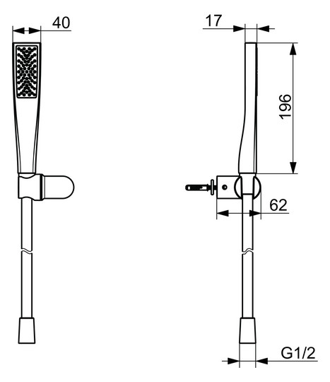 HANSA Handbrause-Set HANSAAURELIA Wandmontage, 1-strahlig, chrom