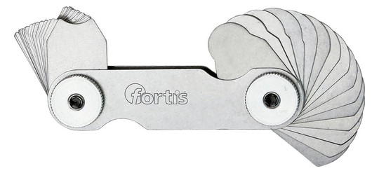 fortis-Radienschablone 15 Blatt - 15,5-25,0mm