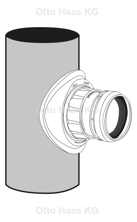 HAAS OHA-Easy-Fix ISABEL DN 110 x 50 mm, DIN 4102-B2, grau, für Abwasserleitung