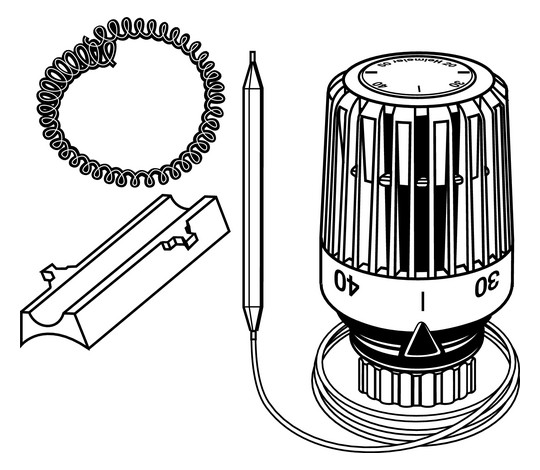 Heimeier Thermostat-Kopf K 20-50 °C, Kapillarrohrlänge 2 m, weiß