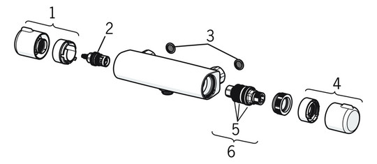 HANSA Brause-Thermostat HANSAMICRA AP, S-Anschlüsse, vertauschte Kalt-/Warmwasser-Anschlüsse, chrom