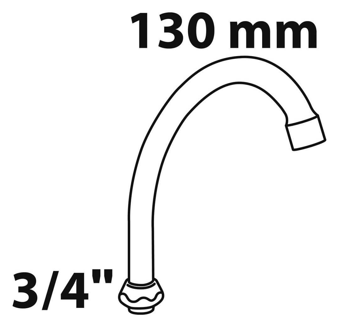 Bild HU-Rohrauslauf, Chrom, 3/4"" x 130 mm - KIRCHHOFF-1