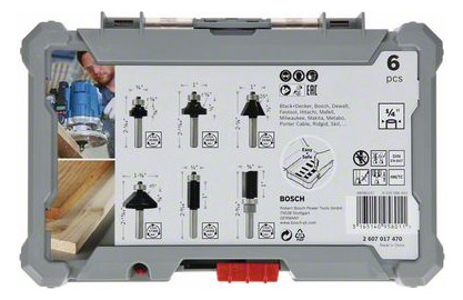 Rand-/Kantenfräserset 6tlg 1/4''-Schaft