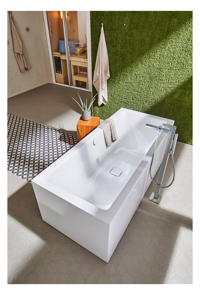 Kaldewei Badewanne MEISTERSTÜCK CONODUO 1733 180x80cm, weiß Perl-Effekt, mit Ablaufgarnitur