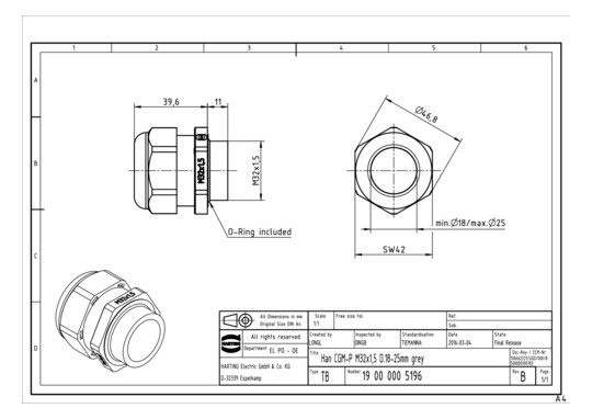 HART Kabelverschraubung M32, 19000005196 