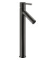 hansgrohe Waschtisch-Einhebelmischer 250 Axor Starck Ausladung 107mm, mit Hebelgriff, unverschließbare Ablaufgarnitur, polished black chrome