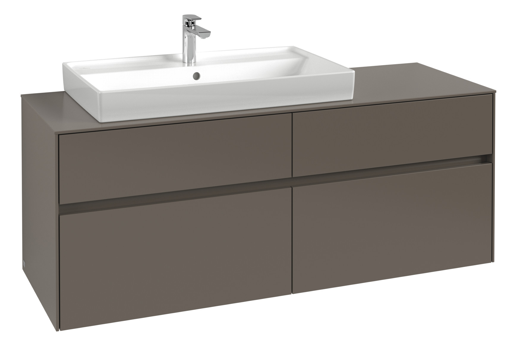 V&B Waschtischunterschrank Collaro 140x54,8x50cm, Waschtisch links, white wood