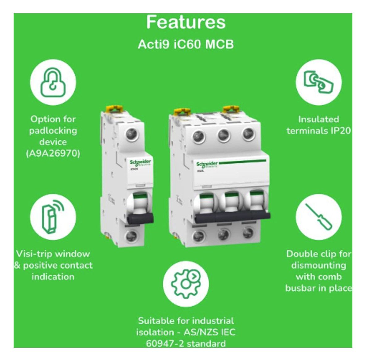 Leitungsschutzschalter AC Acti9 C 16A 1p 230V 1TE 50Hz IP20