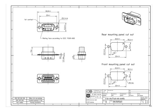 HART D-SUB ISOLIERKÖRPER F.  09670095601 