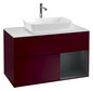 V&B Waschtisch-Unterschrank Wandbeleuchtung Finion 100cm, Abdeckplatte white matt, Regal Midnight matt lacquer, Peony Matt