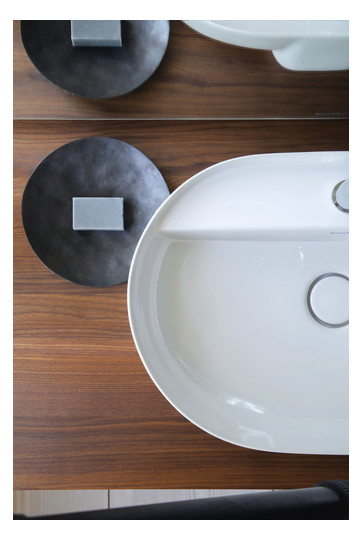 Duravit Waschtisch-Konsole Luv 178,3x59,5x2,5cm, aus Massivholz, mit 1 Ausschnitt, links, nussbaum