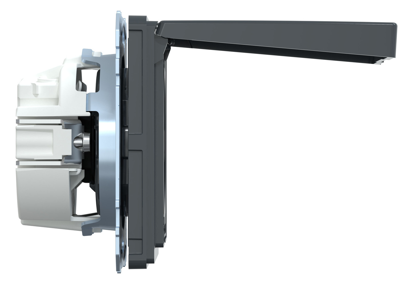 Steckdose 1f anth glz AQUADESIGN UP m.BS Mit erhöhtem Berührungsschutz Klappd