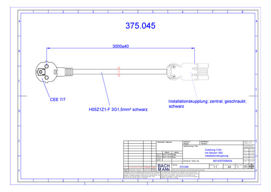 Bachmann Gerätezuleitung Schuko  375.045 