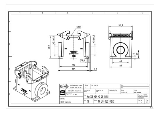 HART Sockelgehäuse 2xM32     19300320272 