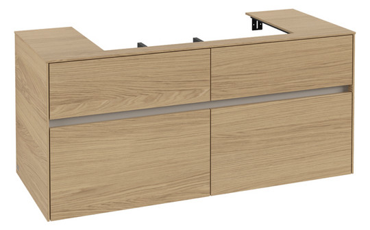 V&B Waschtischunterschrank Collaro 120x54,8x50cm, Waschtisch mittig, nordic oak