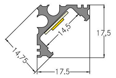 Eckprofil alu Alu 2000x17,5x14,75mm