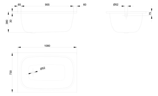 Badewanne LaBette 1080 108x73x38cm, manhattan