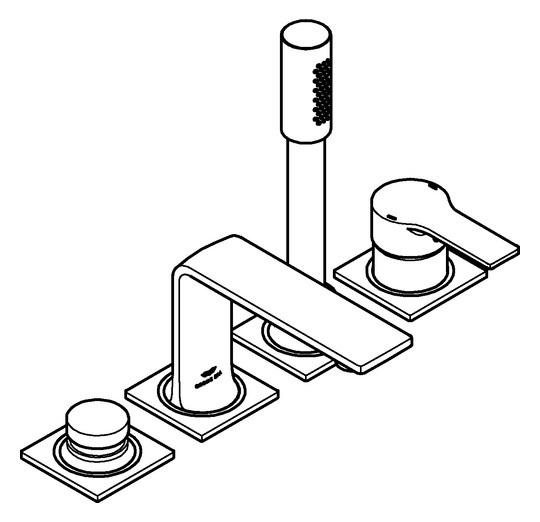 GROHE 4-Loch-Wannen-Kombination Allure Fliesenbankmontage, chrom