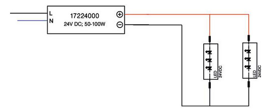 LED-Trafo 1-100W 24-26,4V IP65 Metallgeh stat 199x63x36mm
