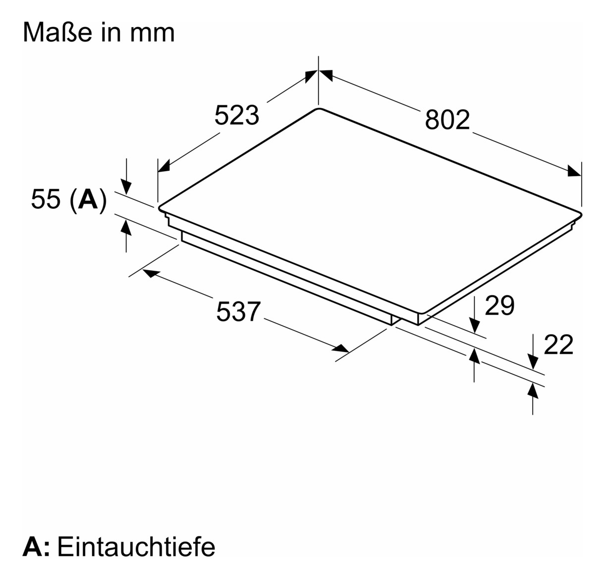Induktionsfeld autark Zweikreisz 802x523mm