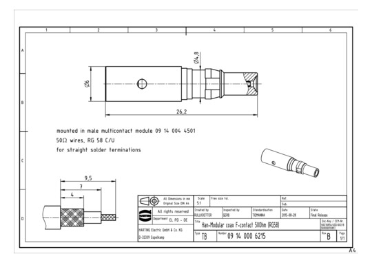 HART HAN MOD Koaxial-        09140006215 