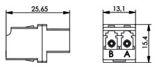 LWL-Kupplung LC-D LC-D Singlemode und bl Kst Keramik einrasten