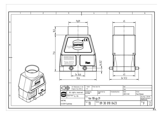 HART Tüllengehäuse           09300100423 
