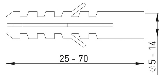ASW Flossendübel Ø 5 mm, 25 mm lang, für Ø 2,5-3,5 mm, Kunststoff