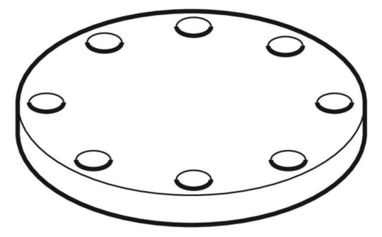 Geberit Blindflansch PE DN 300, kunststoffbeschichtet, Stahl