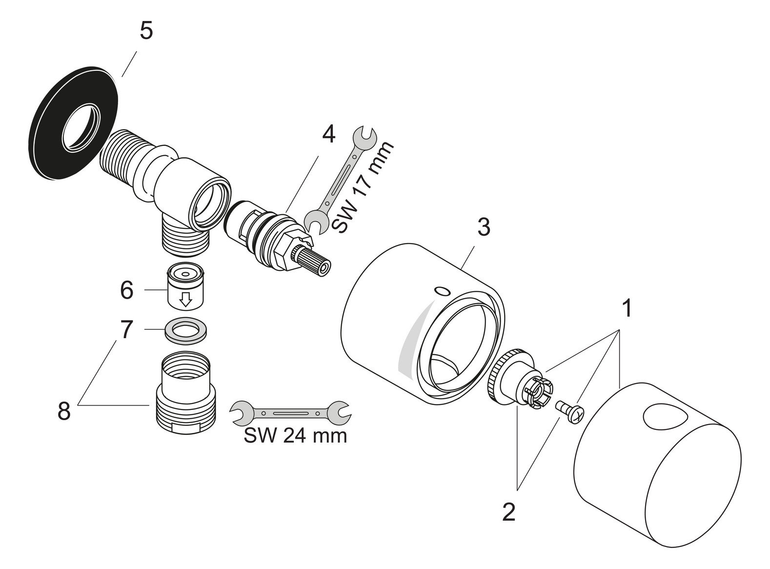 hansgrohe Absperrventil Fixfit Stop AP, chrom