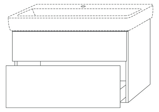 SA Waschtischunterbau mit Auszügen 3way (SF881) 588x940x447 Macchiato-Matt