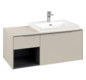 V&B Waschtisch-Unterschrank Becken rechts Subway 3.0 100,1x42,25x51,6cm, ohne LED/Griff Aluminium glänzend, cashmere grey