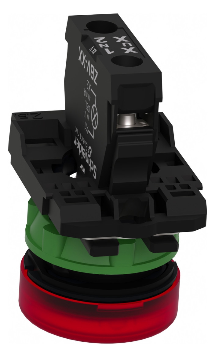 Leuchtmelder komplett 1f LED UC rnd hoch Ø22mm rt IP66